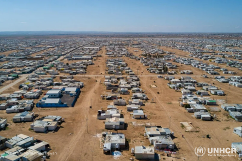 Aerial view of Za’atari refugee camp, Jordan.