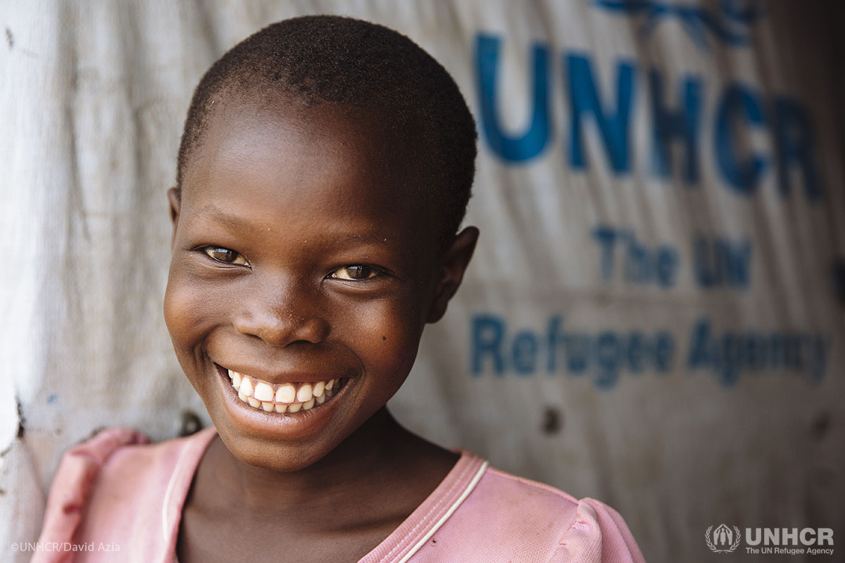 Eight-year-old Saron, from Yei, South Sudan, at the Ofonze Primary School in Bidibidi refugee settlement, Yumbe District, Northern Region, Uganda.