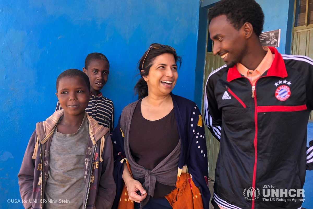 Yasmin Causer at child safe space in Ethiopia