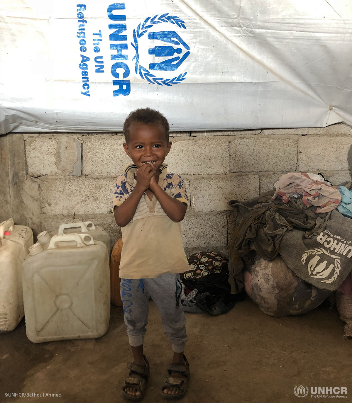 Khaled is the possibly the friendliest little kid you will ever meet. Although he looks shy, Khaled is a curious little boy. At four years old, Khaled is living as an internally displaced person in his country Yemen.
