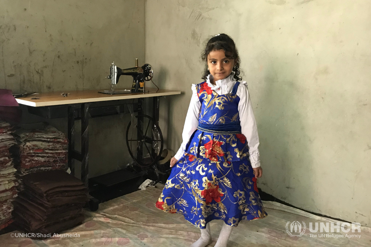 Norhan, little girl wearing dress in Yemen