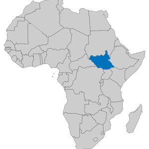 Map of Africa highlighting SouthSudan