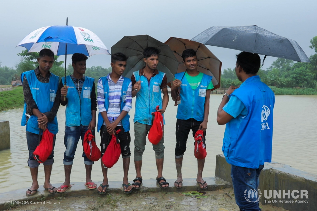 Rohingya volunteers trained as lifeguards for monsoon and climate emergencies