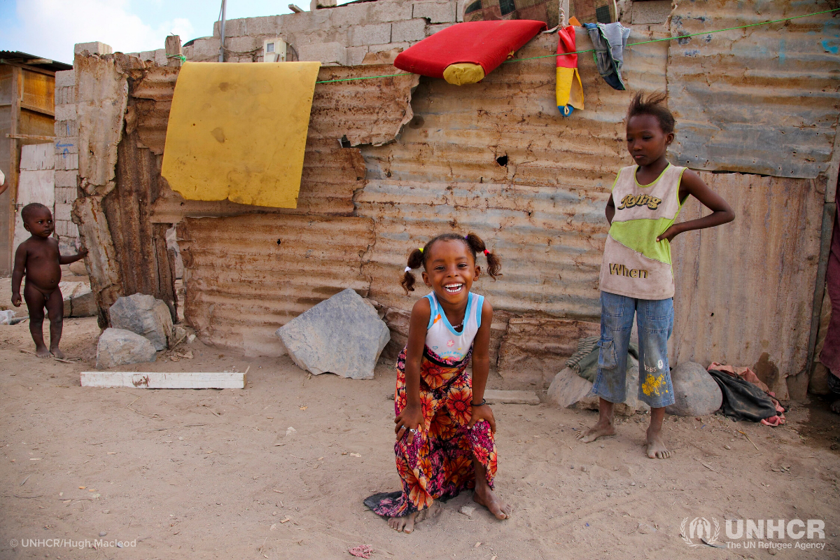 Somali girl in refugee camp
