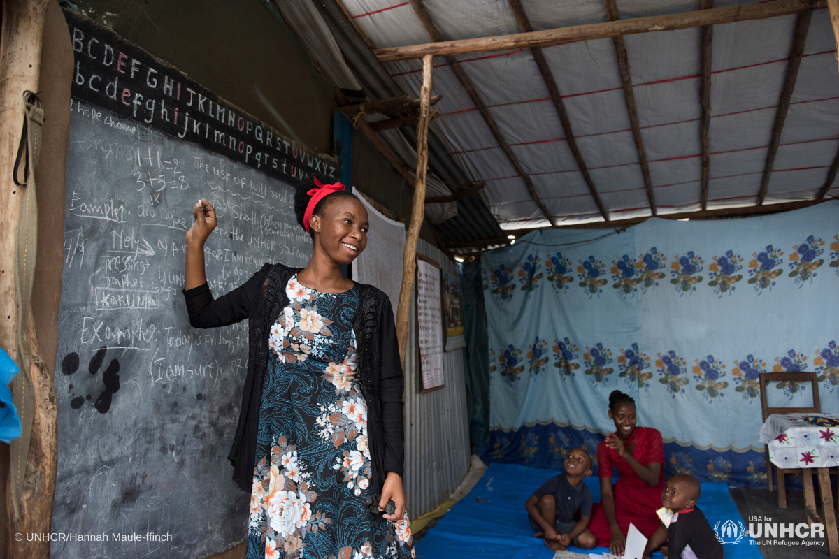 Grace-teaching-at-kakuma-refugee-camp