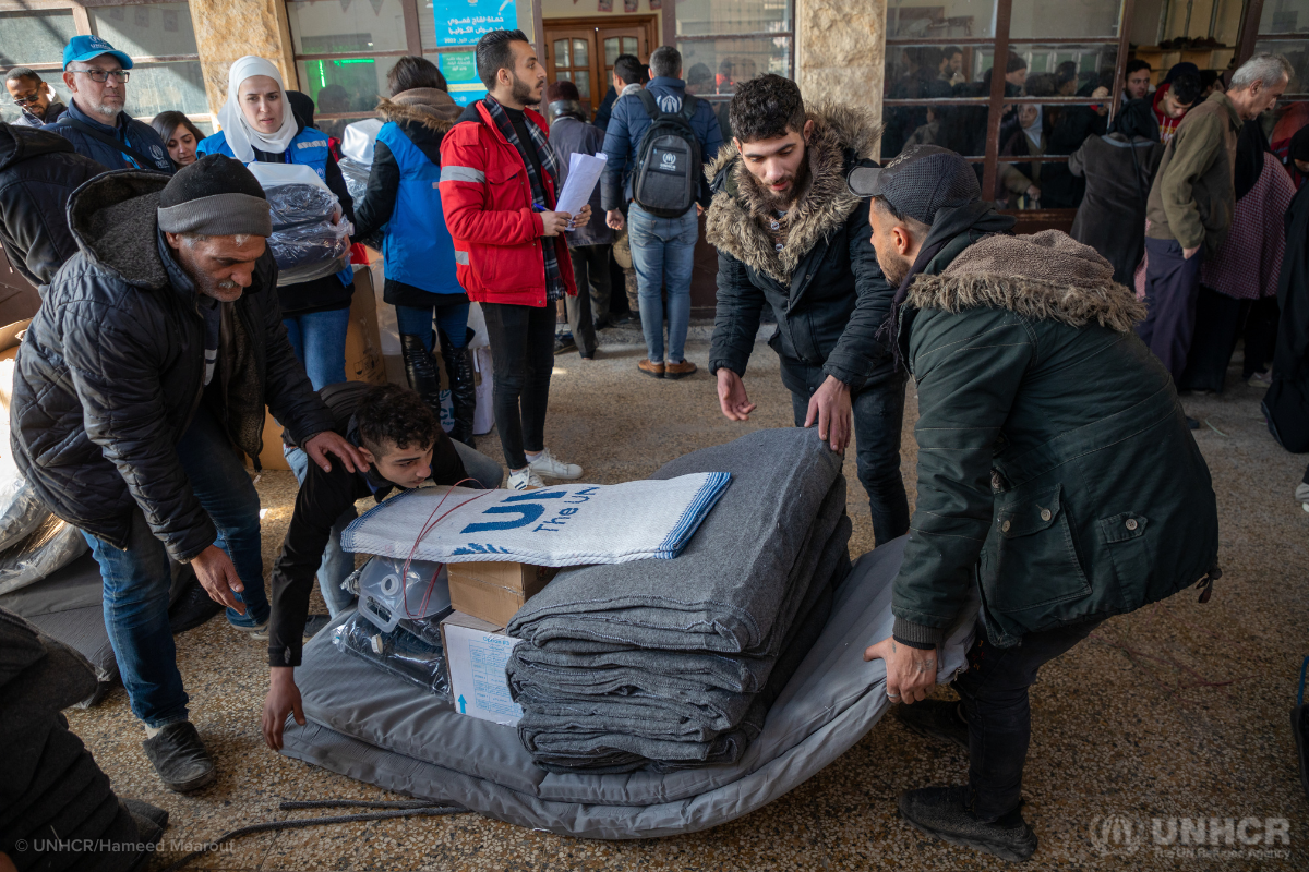 UNHCR earthquake aid delivery