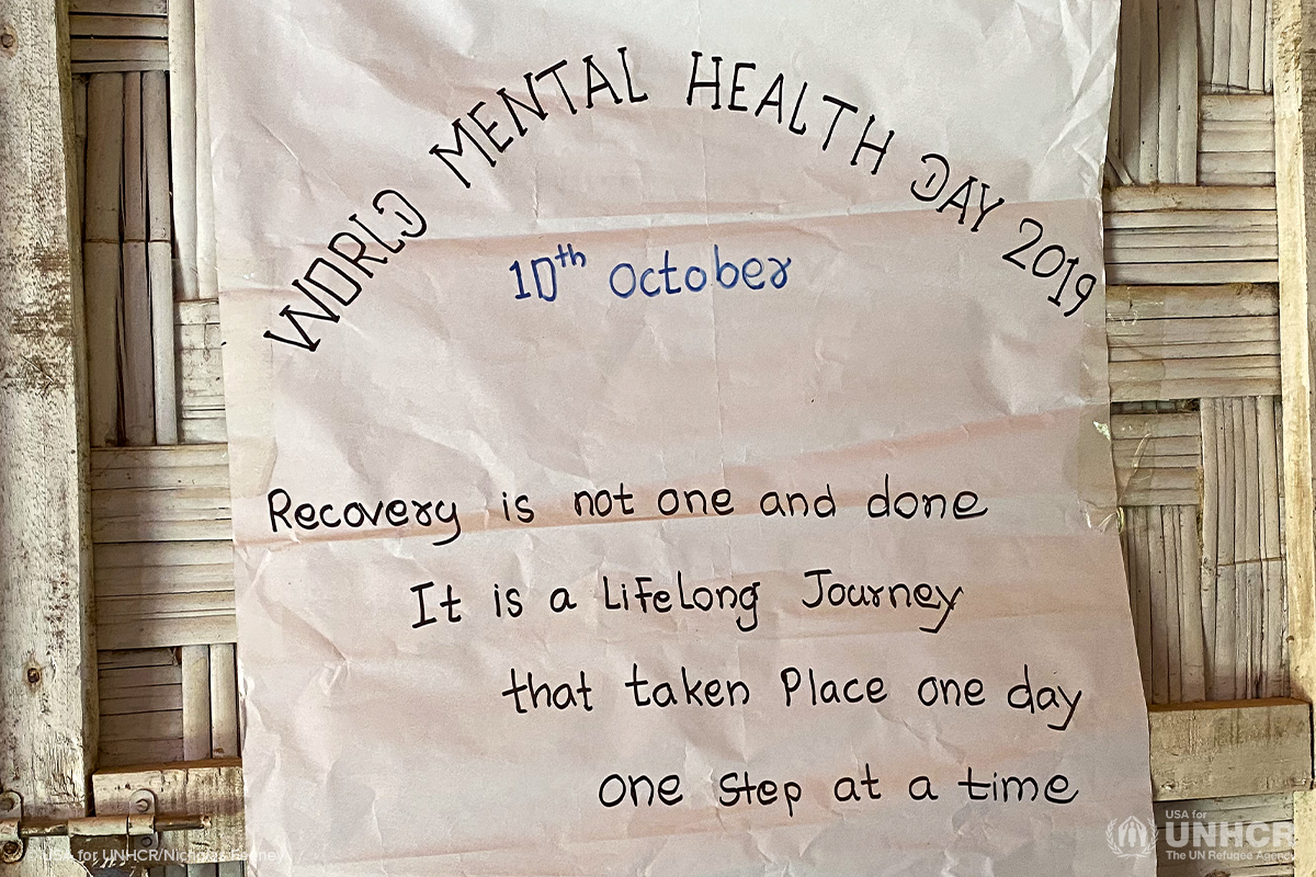 world mental health day poster in kutupalong