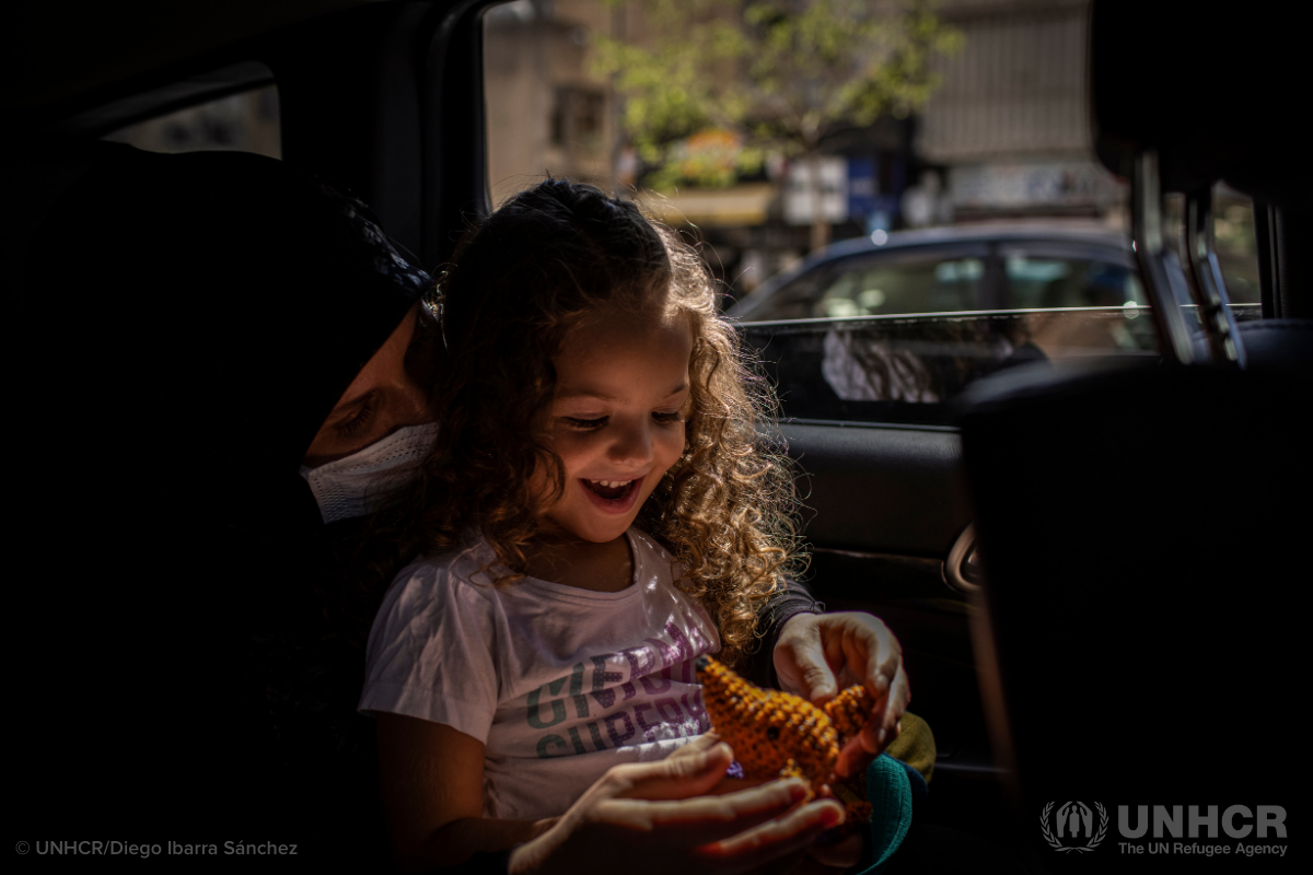 four-year-old Manar, Syrian refugee child