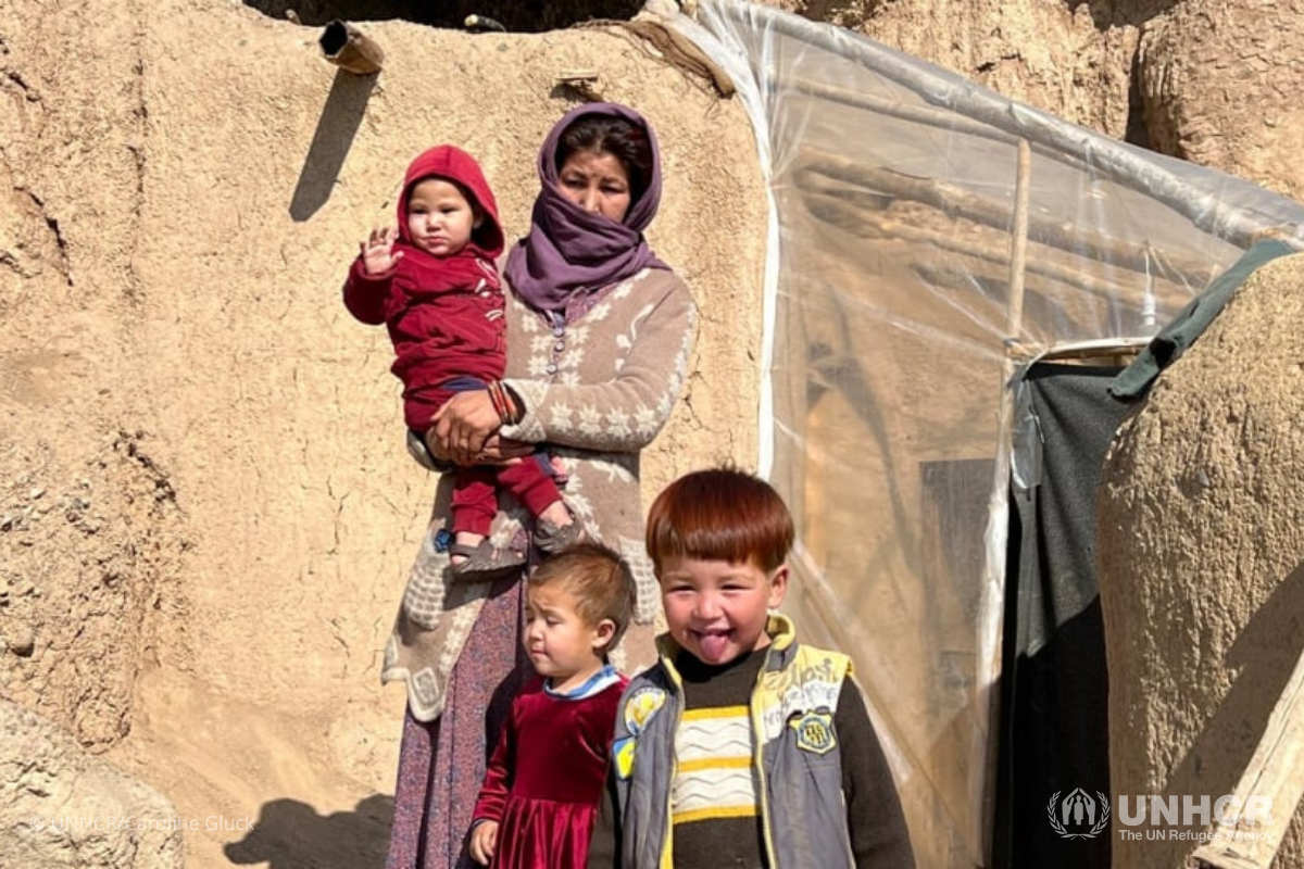 Divorced mother Fatima* was displaced two years ago. When she moved back to Bamyan with three of her children, she had no money for rent and moved into a cave.