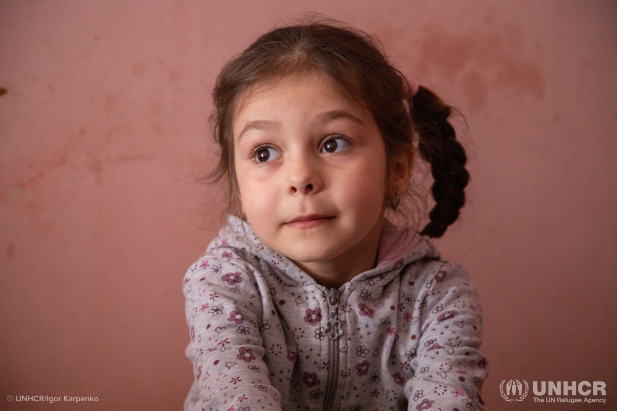 Milana, six-year-old Ukrainian IDP girl