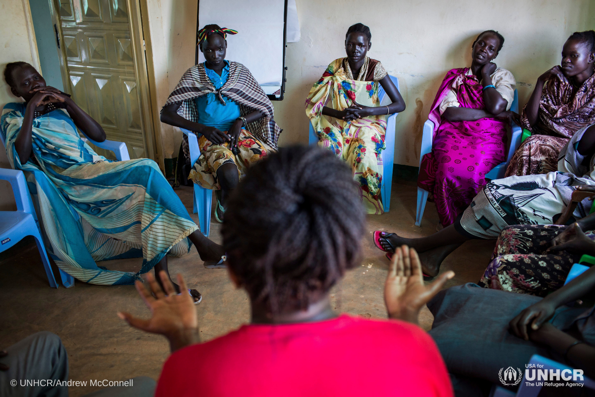 Women attend a training session on Gender Based Violence in South Sudan.