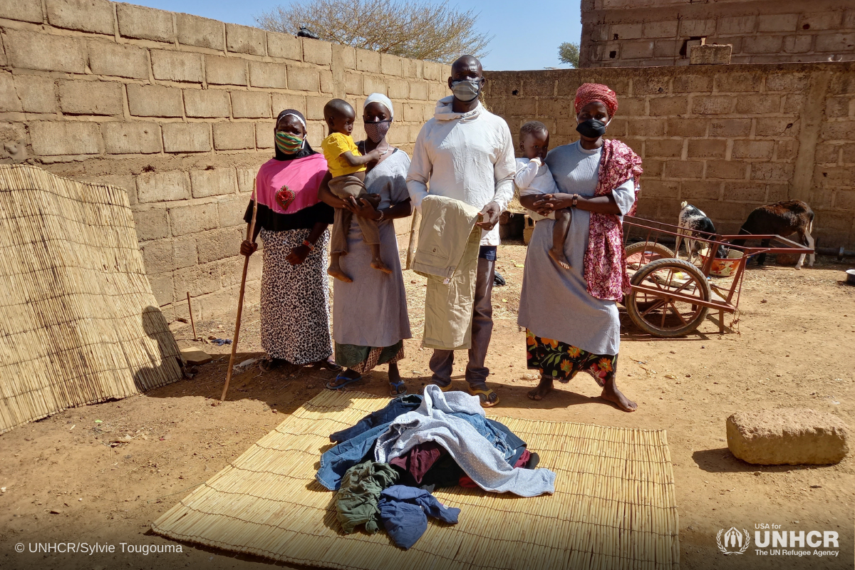 Displaced family In Burkina Faso receives clothing from Gap in-kind donation