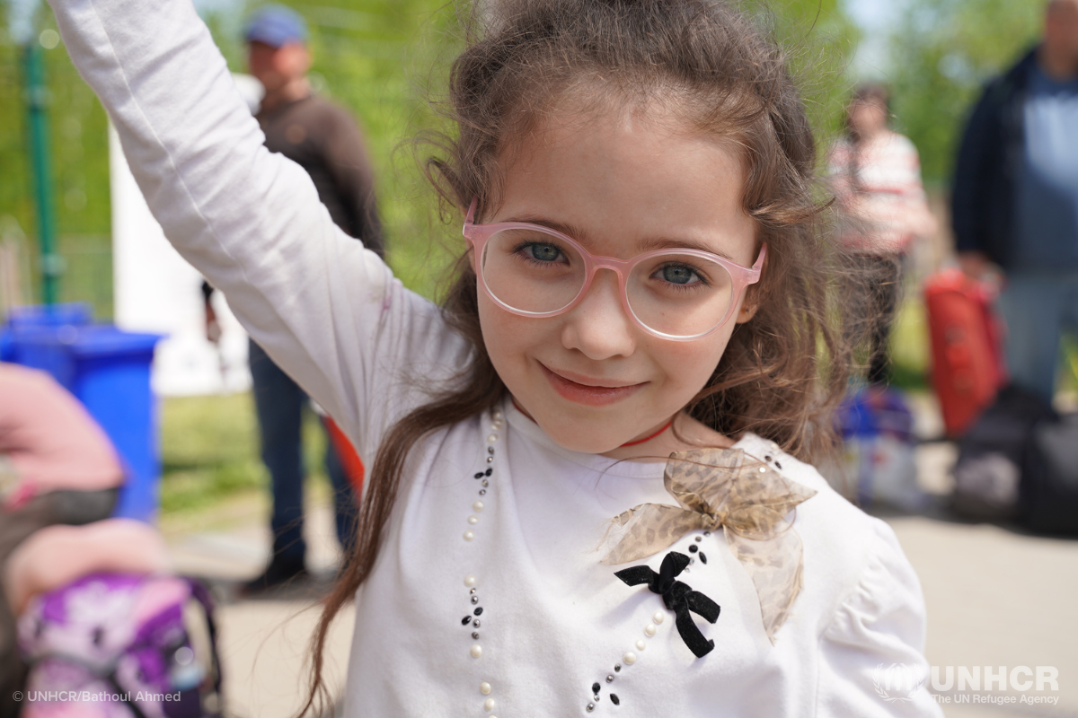 Alla, six-year-old Ukrainian refugee girl