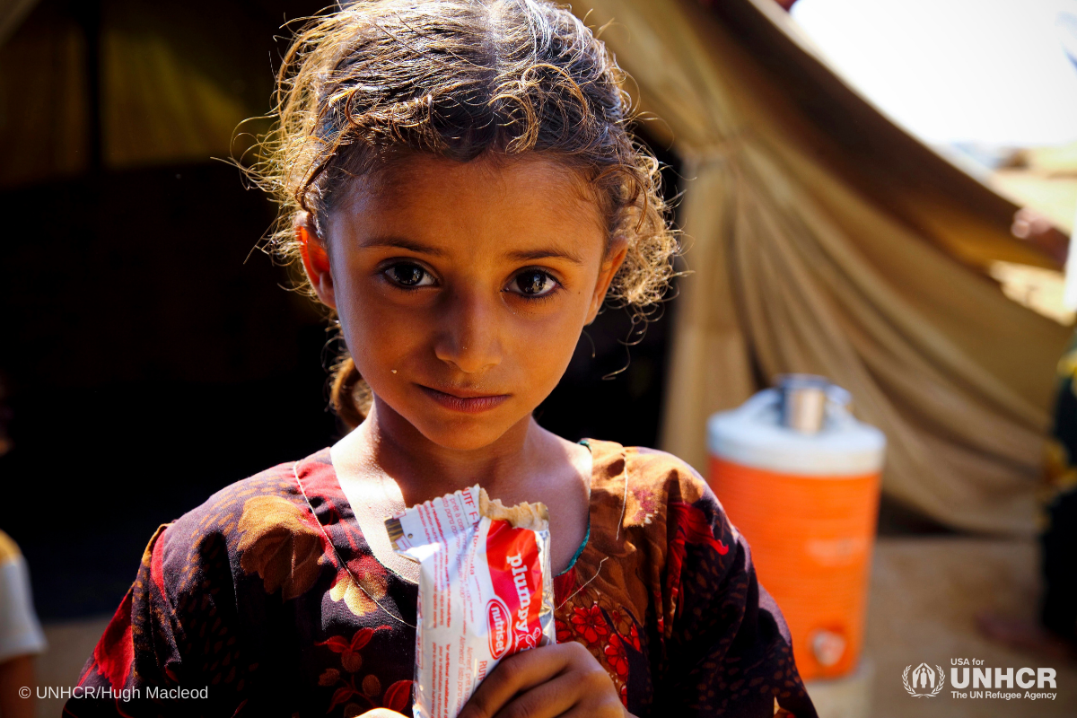 Shamha received nutritious food to recover from acute malnutrition