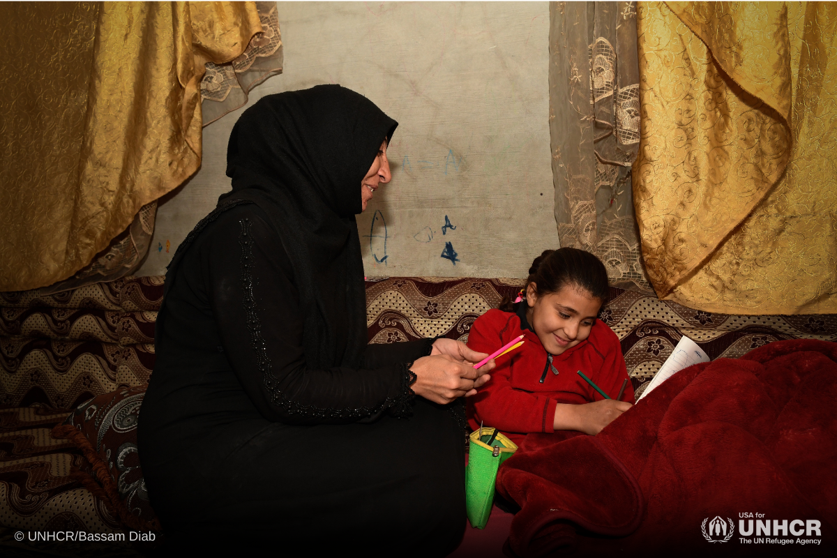 Nine-year-old Amal, originally from Hama, is internally displaced with her family in Aleppo