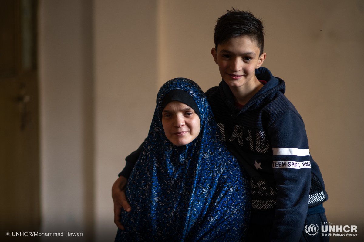 Thirteen-year-old Syrian refugee Abdallah and his visually impaired mother share this apartment in east Amman, Jordan