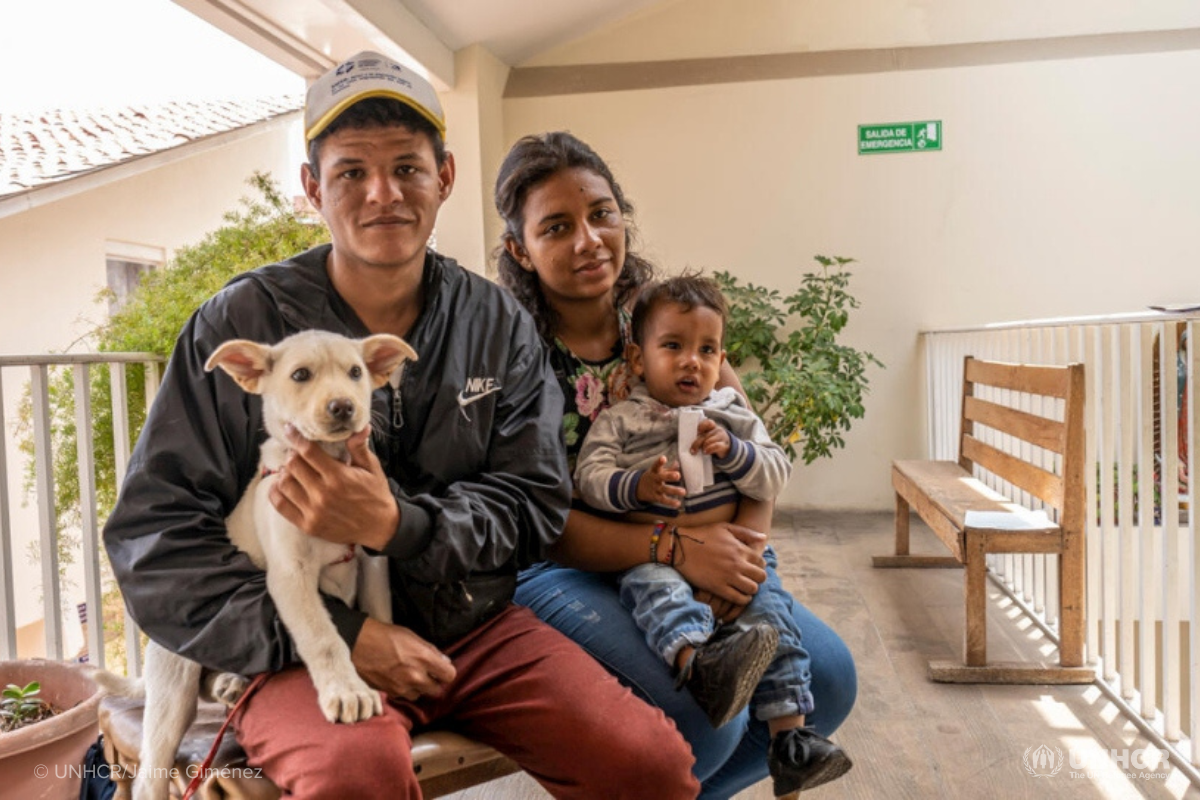 A Venezuelan family who walked for a month to reach Ecuador. They are now staying in an emergency shelter in Cuenca that is supported by UNHCR.