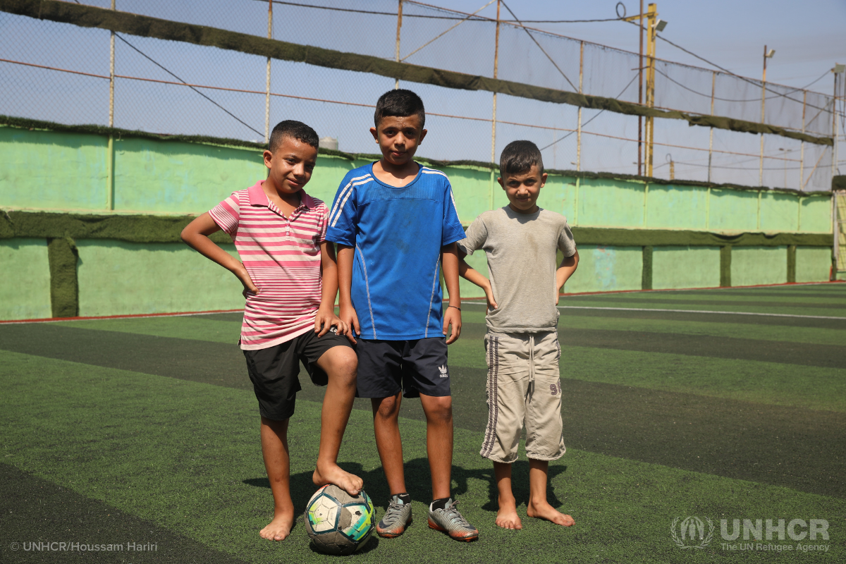 Syrian refugee brothers play soccer