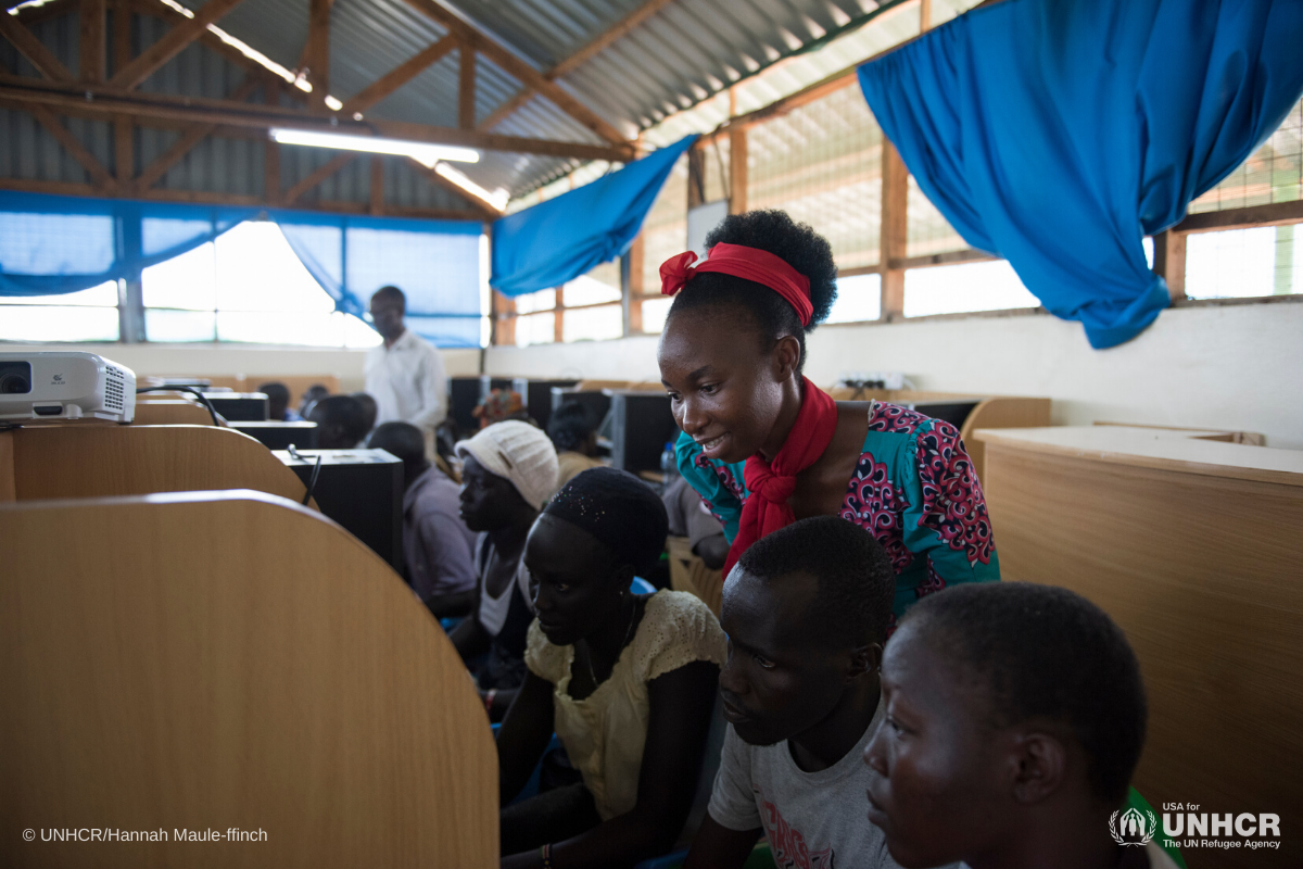 Grace teaches computers in Kakuma
