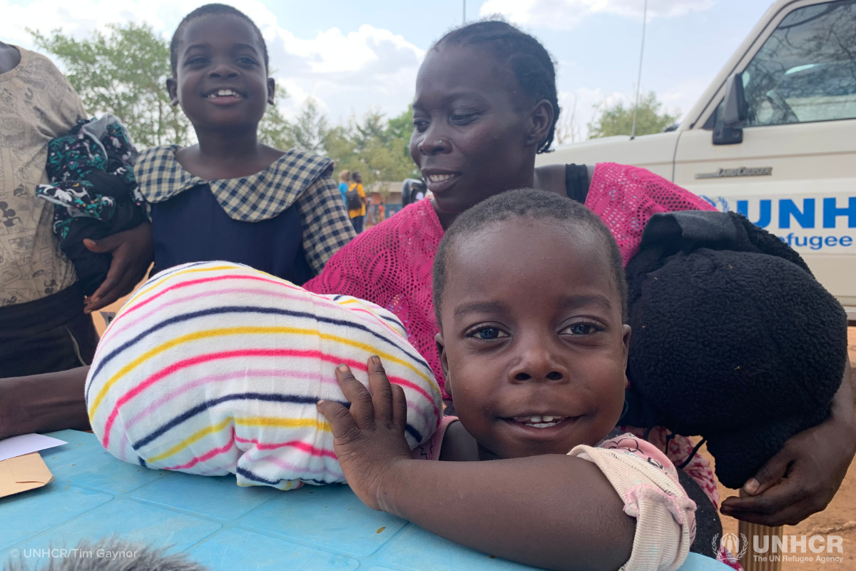 Congolese refugee family receives clothing donation from Gap and Hanes